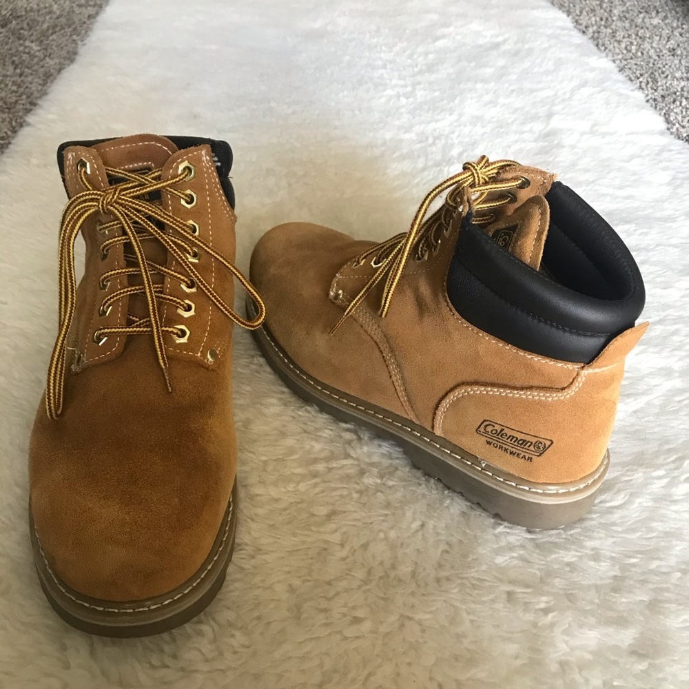 Coleman Hiking/Work Wear Steel Toe Suede Leather Ankle Boots size 11